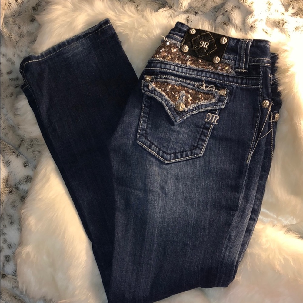 Miss me sequin pocket jeans